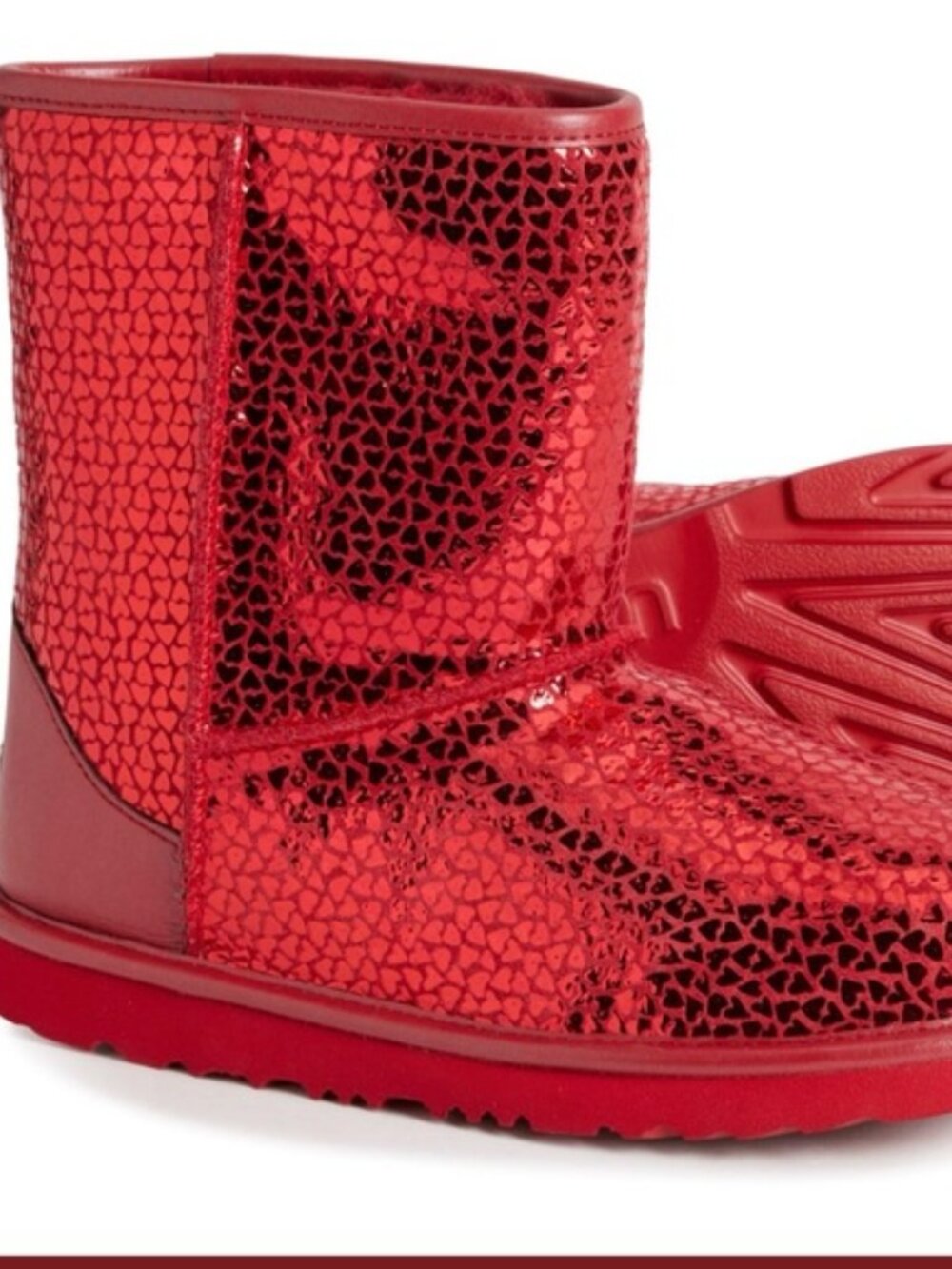 UGG, Classic II Boots, Red Sparkling Gel Hearts, Toddler Girls' 11